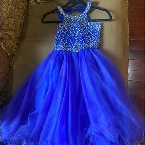 Royal blue  knees length prom dress